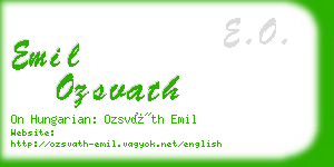 emil ozsvath business card